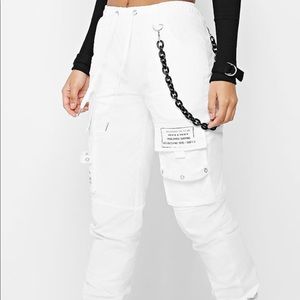Chain detail cargo pants by Maniere de Voir